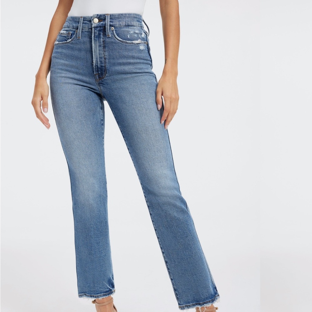 Good American Good Curve Straight Jeans — size: 00 — BARELY EVER WORN (max 3x)